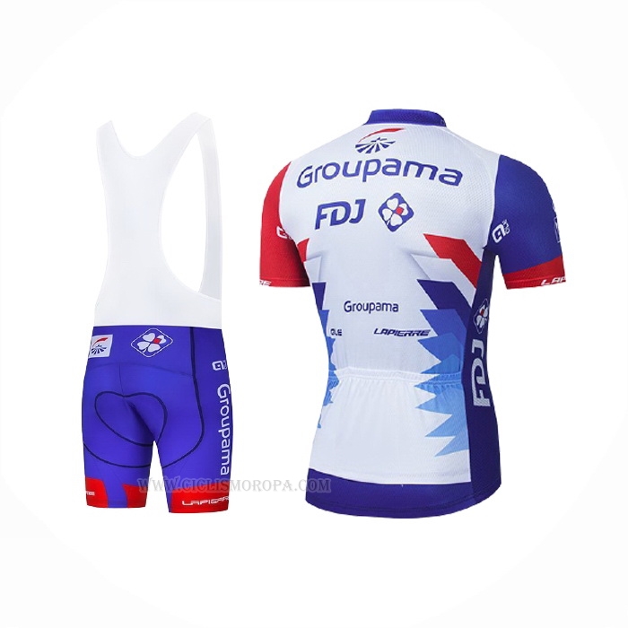 2021 Ropa Ciclismo Groupama-fdj Rojo Azul Blanco Mangas Corta y Culotte Corto